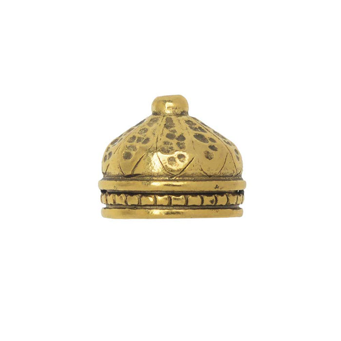 Nunn Design Cord End, Tassel Top Ornate 10mm, Antiqued Gold (1 Piece)