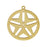 Centerline Beadable Pendant, Round with Star Cutouts and Holes 29mm, Gold Plated (1 Piece)