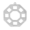 Centerline Beadable Pendant, Octagon with Cutouts and Holes 31.5mm, Rhodium Plated (1 Piece)