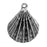 Pewter Pendant, Scallop Shell 30.5mm, Antiqued Silver Plated, 1 Piece, By TierraCast