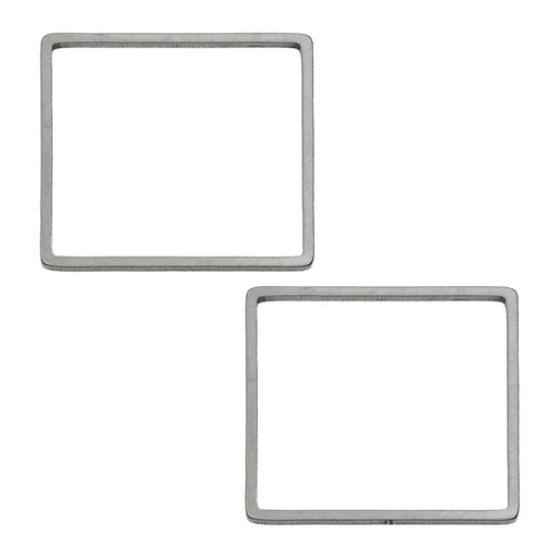 Beadable Open Frame Link, Square 20mm, Stainless Steel (4 Pieces)