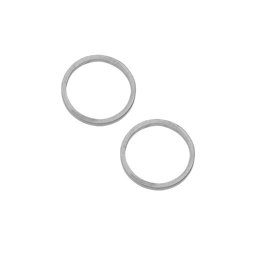 Beadable Open Frame Link, Circle 12mm, Stainless Steel (4 Pieces)
