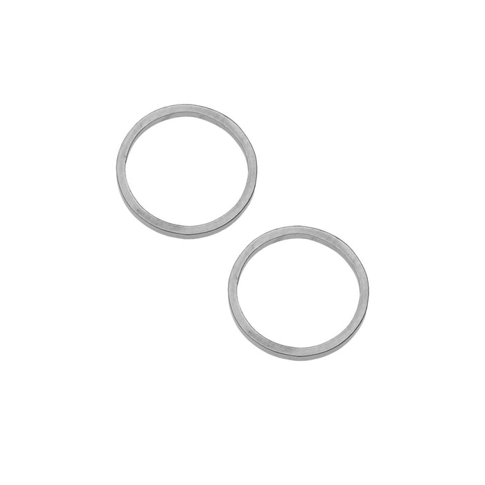 Beadable Open Frame Link, Circle 12mm, Stainless Steel (4 Pieces)