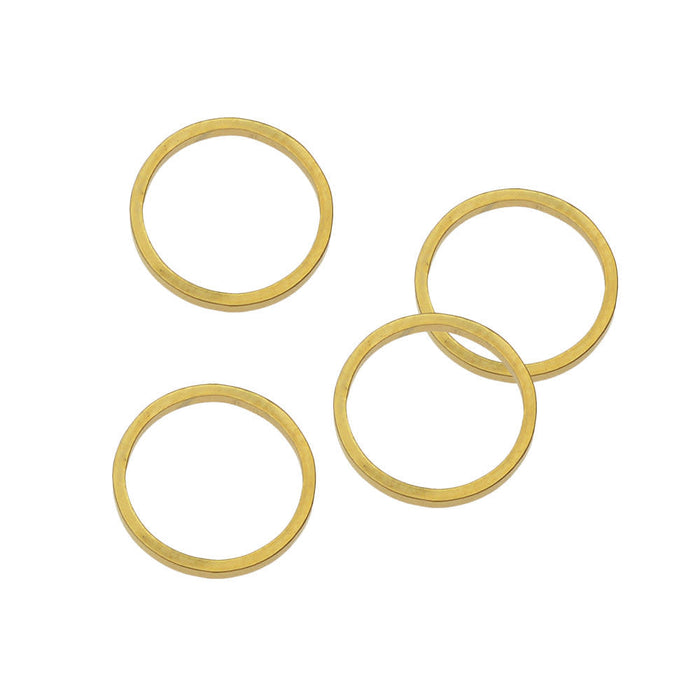 Beadable Open Frame Link, Circle 12mm, Gold Tone Steel (4 Pieces)