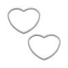 Beadable Open Frame Link, Heart 19.5x17.5mm, Stainless Steel (4 Pieces)