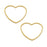 Beadable Open Frame Link, Heart 19.5x17.5mm, Gold Tone Steel (4 Pieces)