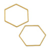 Beadable Open Frame Link, Hexagon 22.5mm, Gold Tone Steel (4 Pieces)