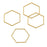 Beadable Open Frame Link, Hexagon 22.5mm, Gold Tone Steel (4 Pieces)