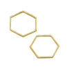 Beadable Open Frame Link, Hexagon 18mm, Gold Tone Steel (4 Pieces)