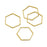 Beadable Open Frame Link, Hexagon 18mm, Gold Tone Steel (4 Pieces)