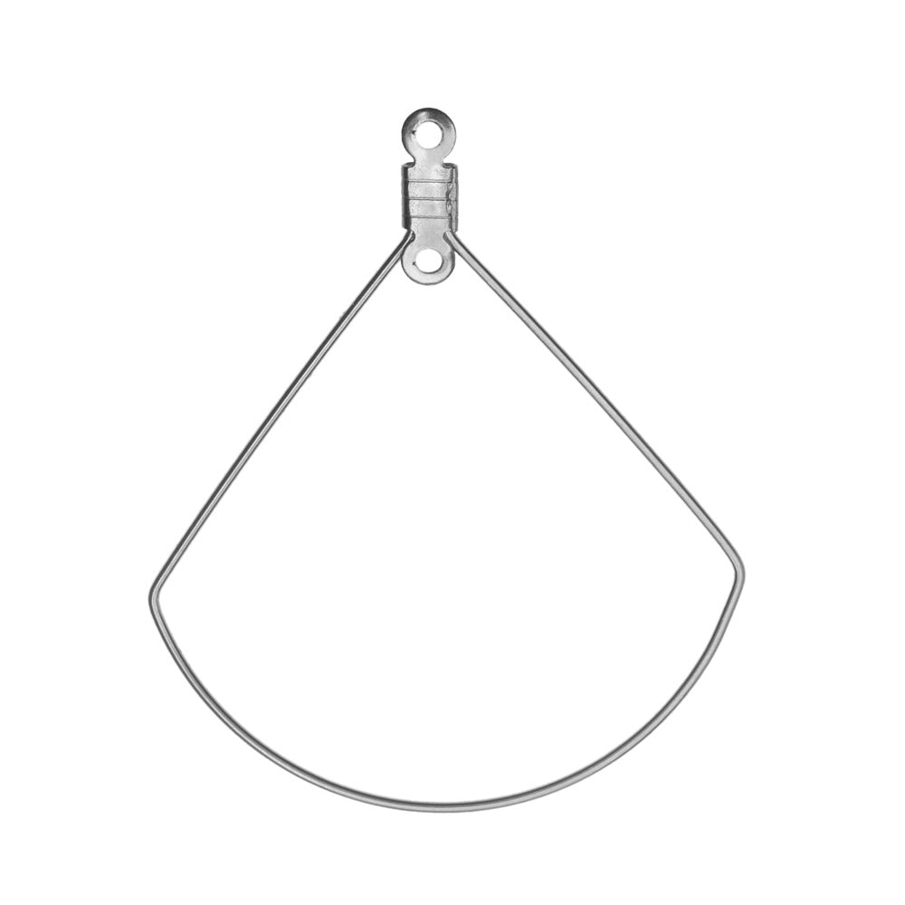 Beadable Open Wire Frame for Earrings or Pendants, Drop 36x38mm, Stainless Steel (6 Pieces)