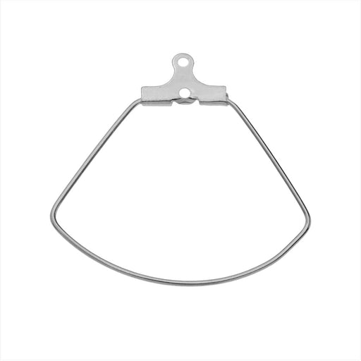 Beadable Open Wire Frame for Earrings or Pendants, Fanned Drop 26x27.5mm, Stainless Steel (4 Pieces)