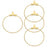 Beadable Open Wire Frame for Earrings or Pendants, Hoop 30mm, Gold Tone (4 Pieces)