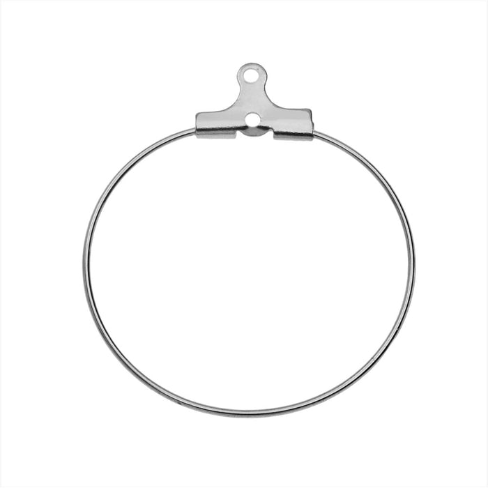 Beadable Open Wire Frame for Earrings or Pendants, Hoop 29mm, Stainless Steel (4 Pieces)
