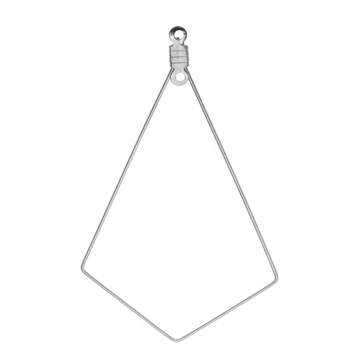 Beadable Open Wire Frame for Earrings or Pendants, Kite 33.5x57mm, Stainless Steel (4 Pieces)