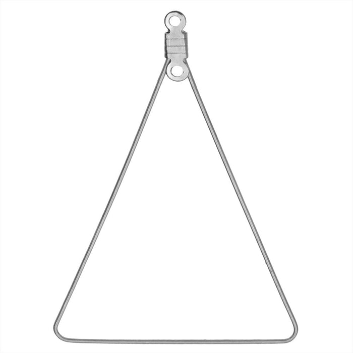 Beadable Open Wire Frame for Earrings or Pendants, Triangle 34.5x50mm, Stainless Steel (4 Pieces)