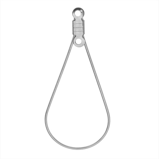 Beadable Open Wire Frame for Earrings or Pendants, Teardrop 17x38mm, Stainless Steel (4 Pieces)
