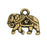 Metal Charm, Indian Elephant 12mm, Brass Oxide Finish, By TierraCast (1 Piece)