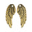 Metal Charm, Wings 27.5mm, Left & Right Pair, Antiqued Gold Plated, By TierraCast