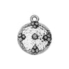 Metal Charm, Round Opulence 19mm, Antiqued Silver Plated, By TierraCast (1 Piece)