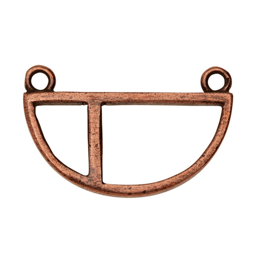 Open Back Bezel Pendant, Split Half-Circle 31x19.5mm, Antiqued Copper, by Nunn Design (1 Piece)