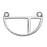Open Back Bezel Pendant, Split Half-Circle 31x19.5mm, Antiqued Silver, by Nunn Design (1 Piece)