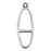 Open Back Bezel Pendant, Split Long Oval 38x13mm, Antiqued Silver, by Nunn Design (1 Piece)