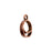 Open Back Bezel Pendant, Split Circle Crescent 16.5x13mm, Antiqued Copper, by Nunn Design (1 Piece)