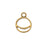 Open Back Bezel Pendant, Split Circle Crescent 16.5x13mm, Antiqued Gold, by Nunn Design (1 Piece)