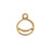 Open Back Bezel Pendant, Split Circle Crescent 16.5x13mm, Antiqued Gold, by Nunn Design (1 Piece)