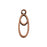 Open Back Bezel Pendant, Split Oval 23.5x9mm, Antiqued Copper, by Nunn Design (1 Piece)