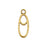 Open Back Bezel Pendant, Split Oval 23.5x9mm, Antiqued Gold, by Nunn Design (1 Piece)