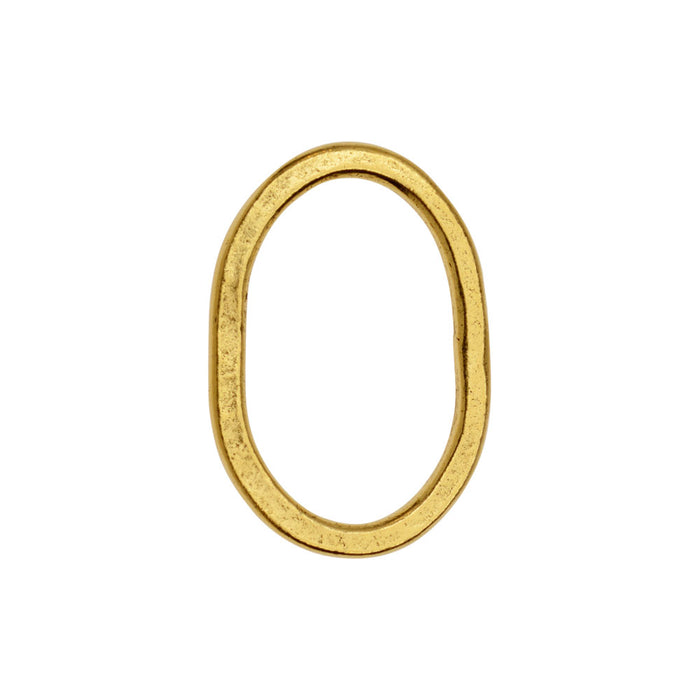 Open Frame, Oval Hammered Hoop 26.5x18mm, Antiqued Gold, by Nunn Design (1 Piece)