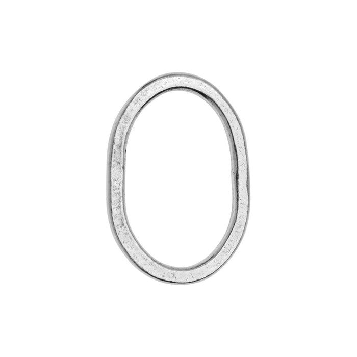Open Frame, Oval Hammered Hoop 26.5x18mm, Antiqued Silver, by Nunn Design (1 Piece)