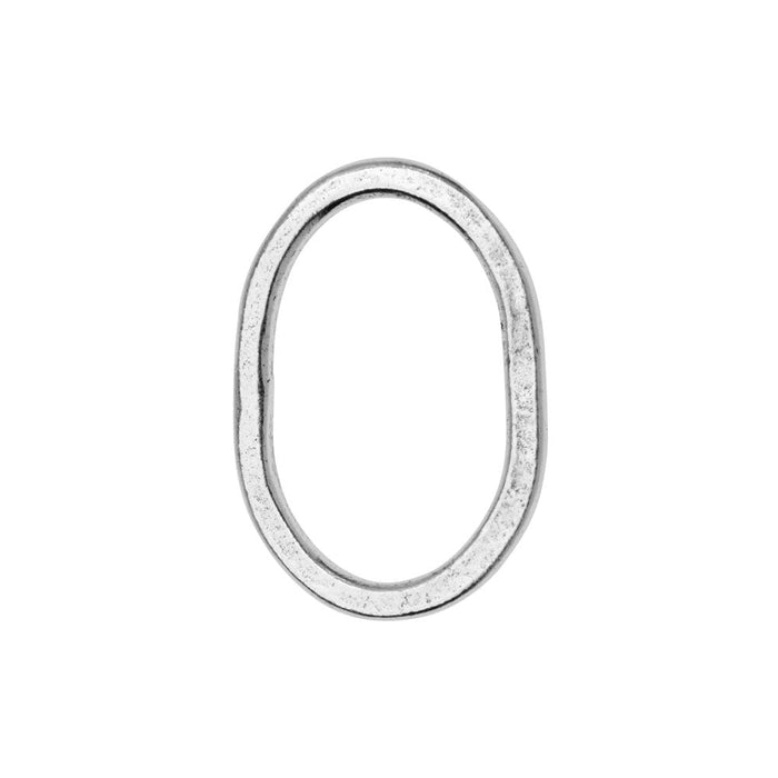 Open Frame, Oval Hammered Hoop 26.5x18mm, Antiqued Silver, by Nunn Design (1 Piece)