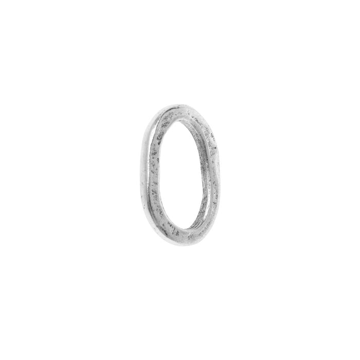 Open Frame, Oval Hammered Hoop 17x11.5mm, Antiqued Silver, by Nunn Design (1 Piece)
