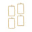 Beadable Open Wire Frame for Earrings or Pendants, Rectangle 18x12mm, Gold Plated (4 Pieces)