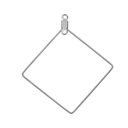 Beadable Open Wire Frame for Earrings or Pendants, Rhombus 47x40mm, Stainless Steel (4 Pieces)
