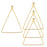 Beadable Open Wire Frame for Earrings or Pendants, Triangle 49.5x35mm, Gold Tone (4 Pieces)
