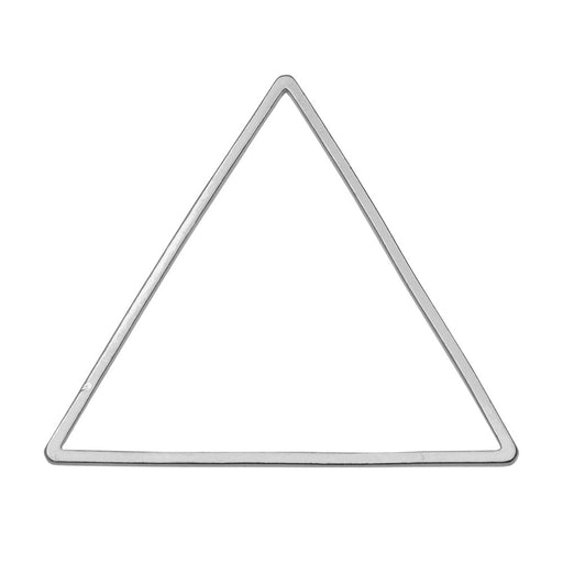 Beadable Open Frame Link, Triangle 29mm, Silver Tone (4 Pieces)