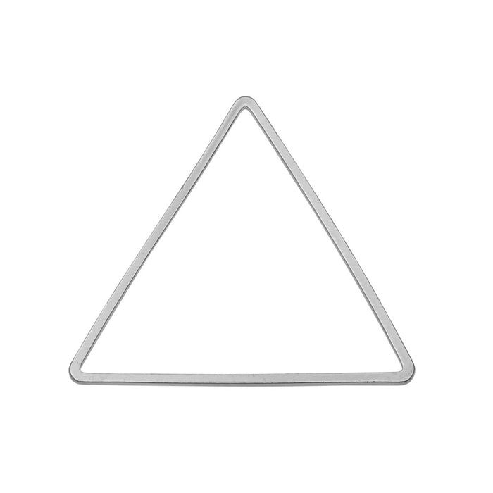 Beadable Open Frame Link, Triangle 24mm, Silver Tone (4 Pieces)