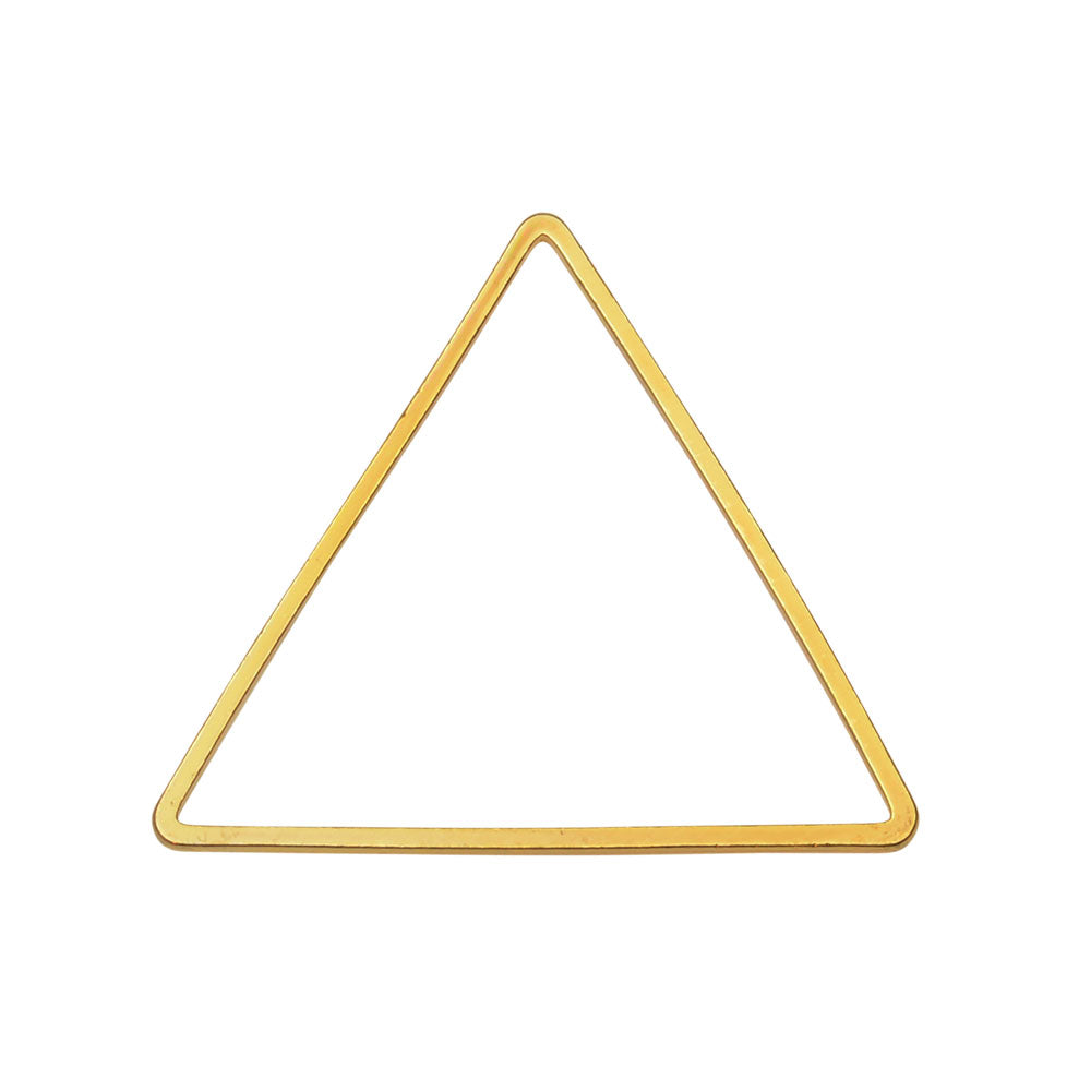 Beadable Open Frame Link, Triangle 24mm, Gold Tone (4 Pieces)