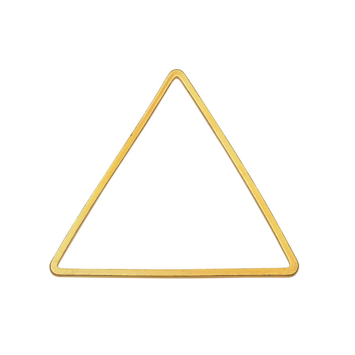 Beadable Open Frame Link, Triangle 24mm, Gold Tone (4 Pieces)