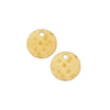 Round Charm, Textured with Punched Hole 10mm, Brass (4 Pieces)