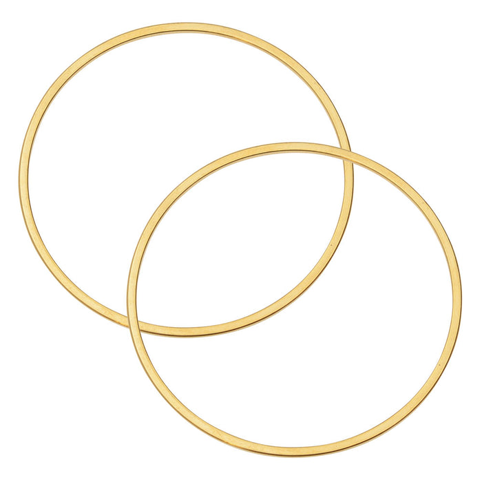 Beadable Open Frame Link, Circle 40mm, Gold Tone (4 Pieces)