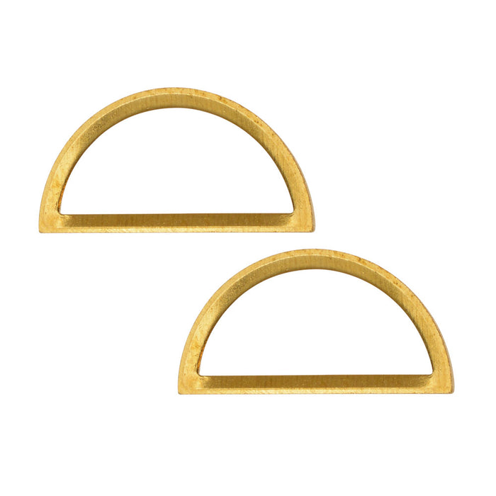 Beadable Open Frame Link, Semi-Circle 21x10.5mm, Brass (4 Pieces)