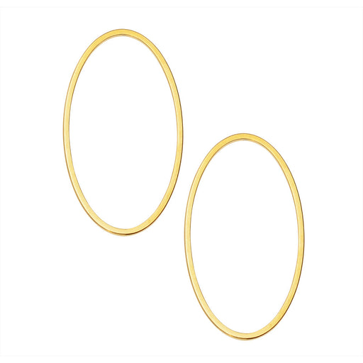 Beadable Open Frame Link, Oval 26x14.5mm, Gold Tone (4 Pieces)