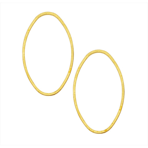 Beadable Open Frame Link, Oval 26x16mm, Brass (4 Pieces)