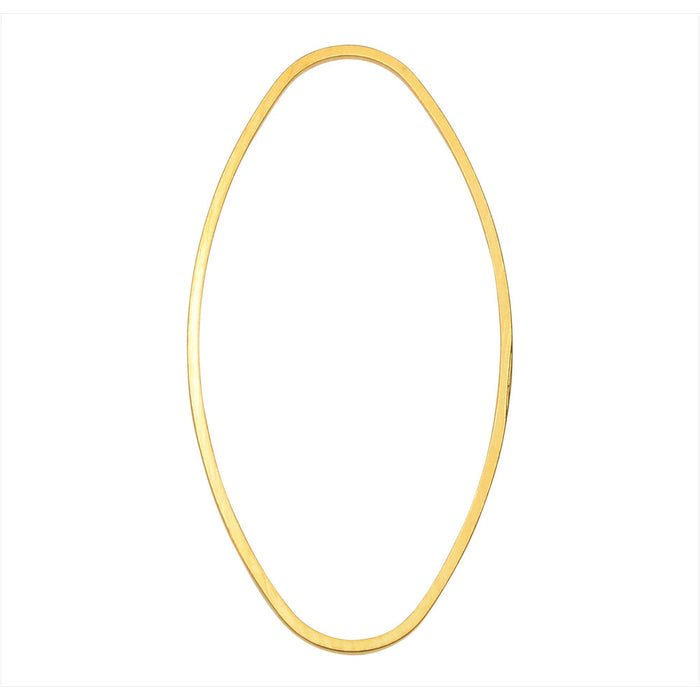 Beadable Open Frame Link, Ellipse Oval 40x20mm, Gold Tone (4 Pieces)
