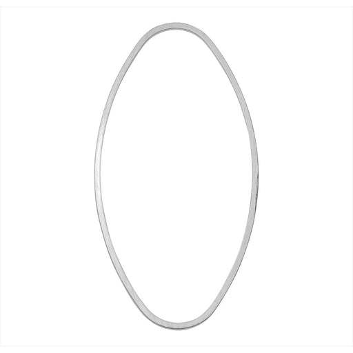 Beadable Open Frame Link, Ellipse Oval 40x20mm, Silver Tone (4 Pieces)
